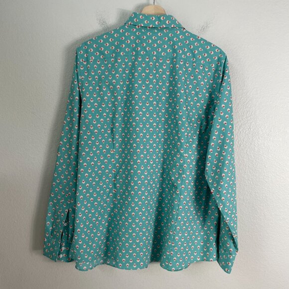 Lands End Womens 18 No Iron Supima Cotton Shirt Button Up Long Sleeve Blouse - Picture 8 of 9